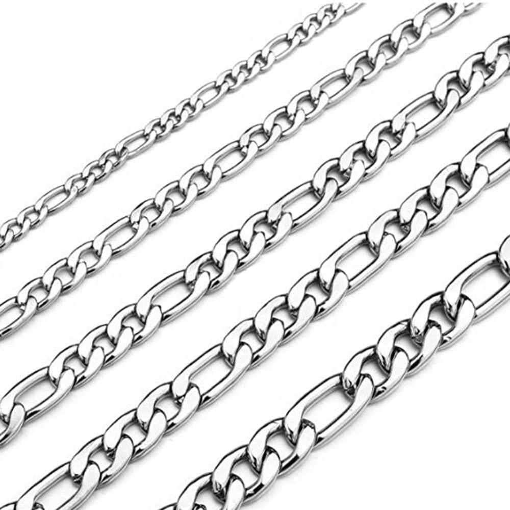 Steel Figaro Chain - Silver Chains Canada π